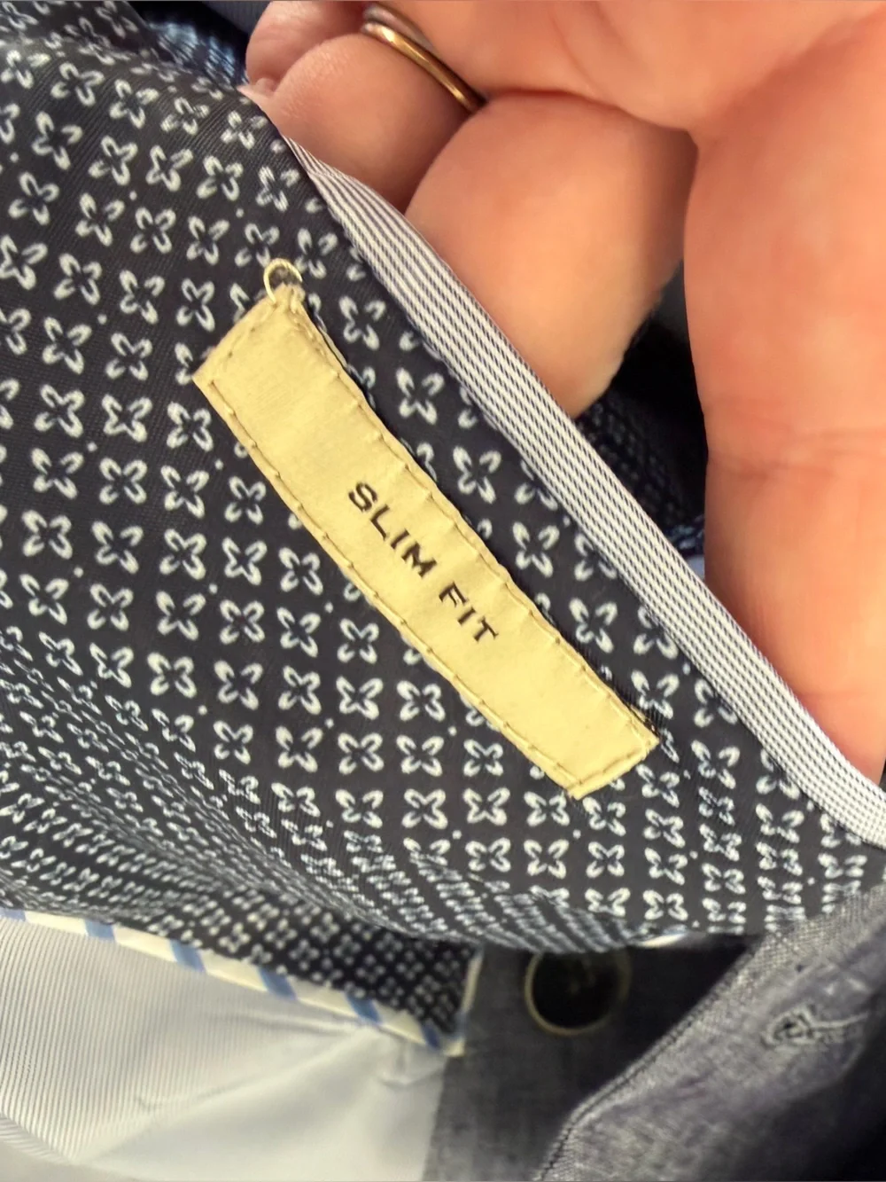 Joseph Abboud Blazer Men’s 40 R 100% Linen Blue Double Breasted Slim Fit
